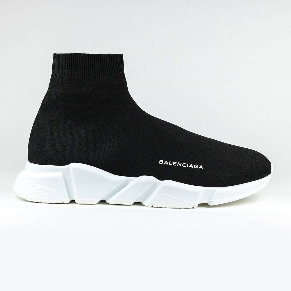 100% AUTH NEW Unisex Balenciaga Knit Speed Sock Black ...