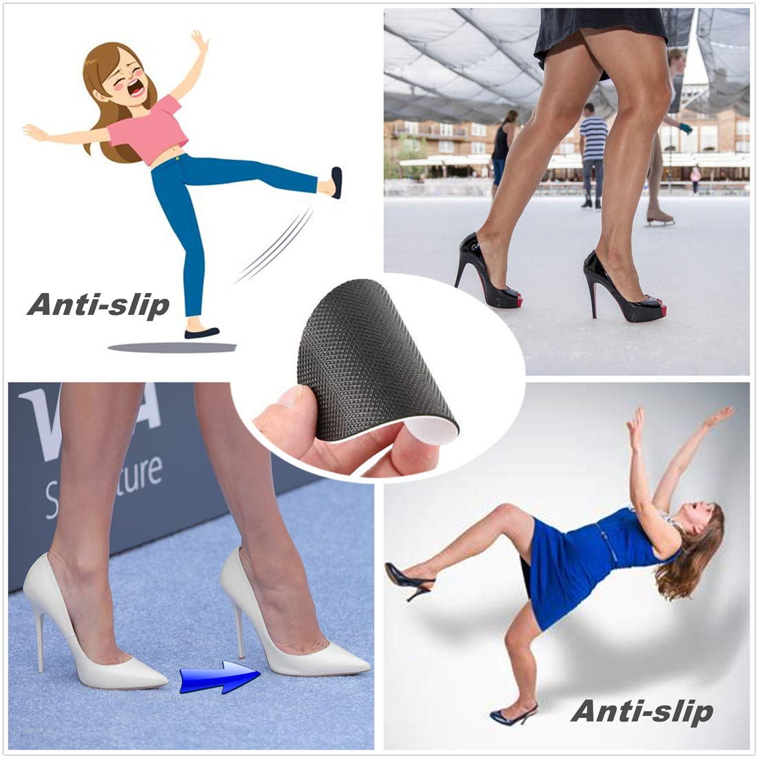 5 Pairs Keep High Heels/Shoes from Slipping Shoe Soles Stick Protector ...