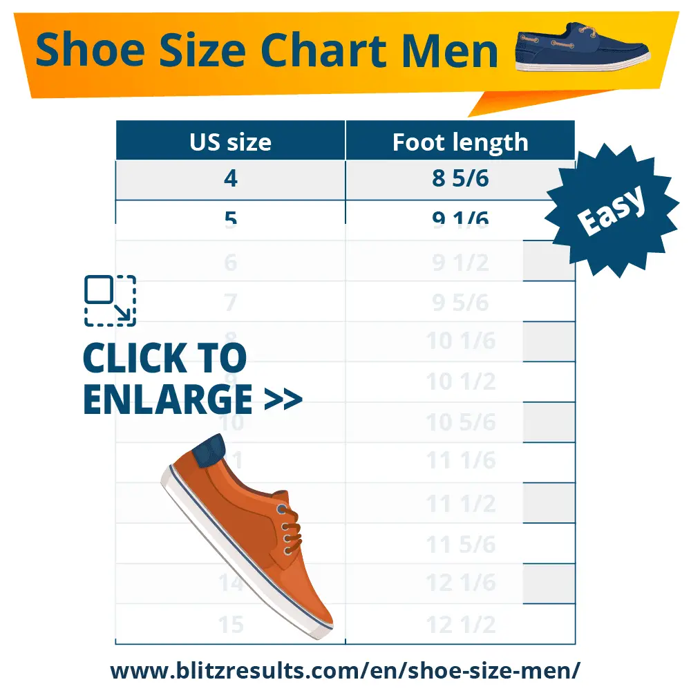 á? Shoe Sizes: Charts, Men &  Women