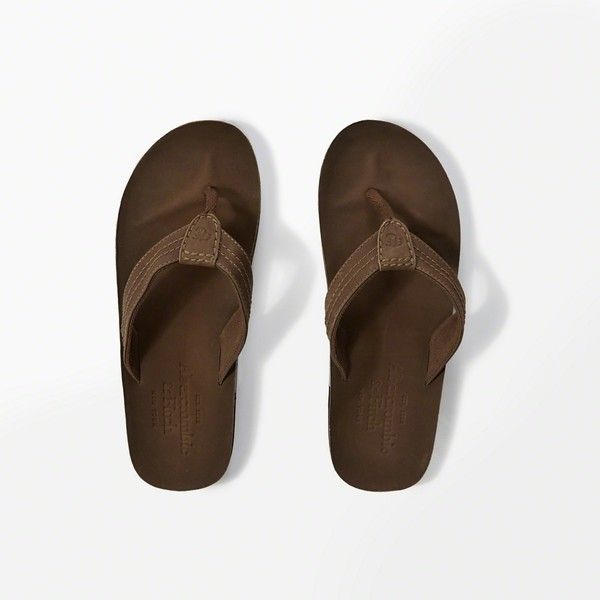 Abercrombie &  Fitch Leather Flip Flops ($19) liked on Polyvore ...