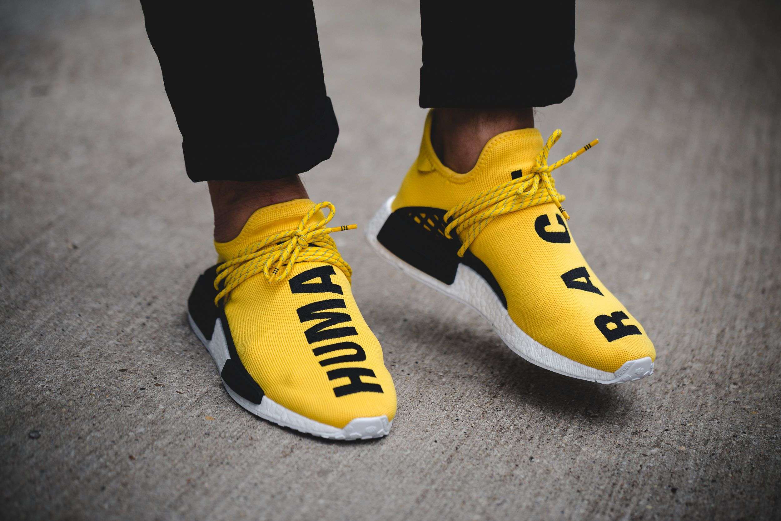 Adidas NMD HUMAN RACE Yellow Running Shoes