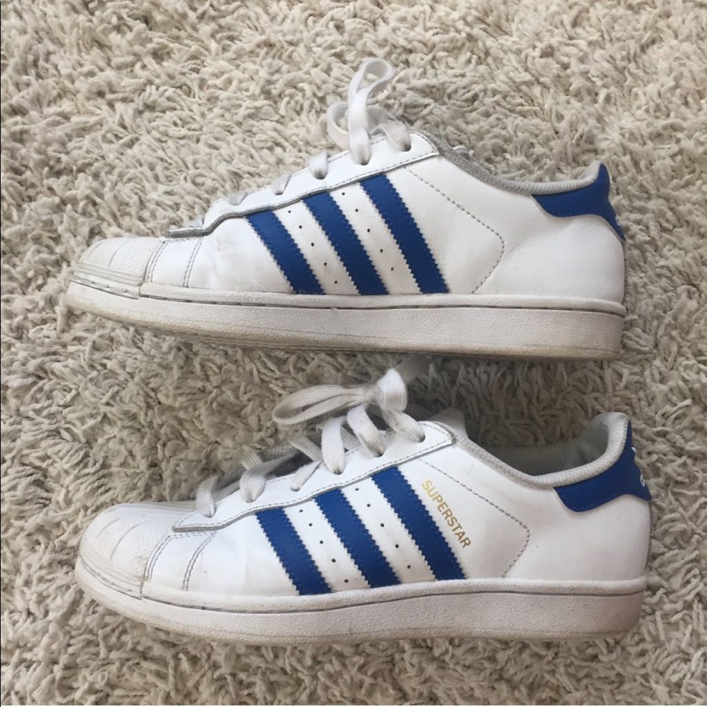 Blue And White Adidas Sneakers - LoveShoesClub.com