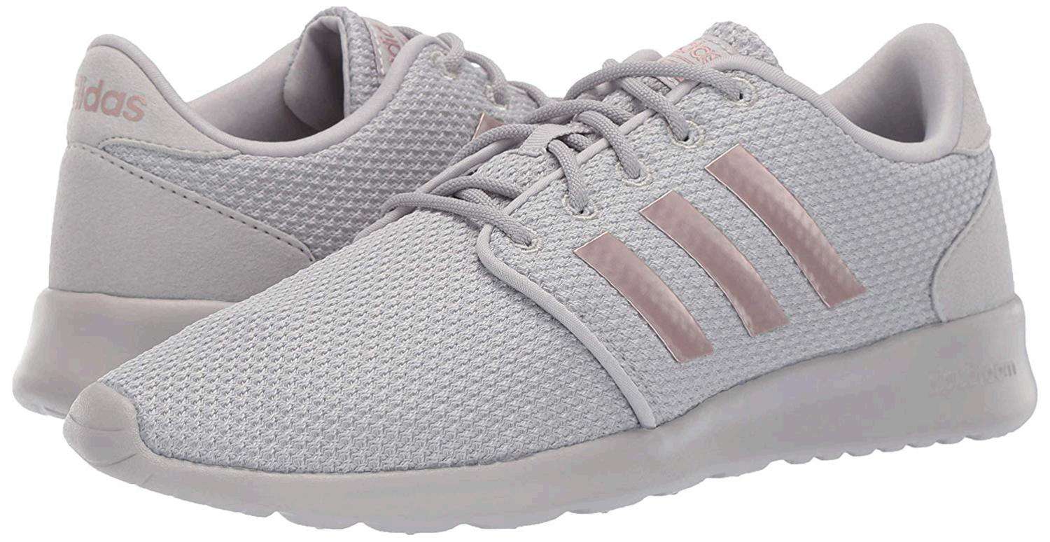 Adidas Womens Cloudfoam Qt Racer Fabric Low Top Lace Up Running, Grey ...