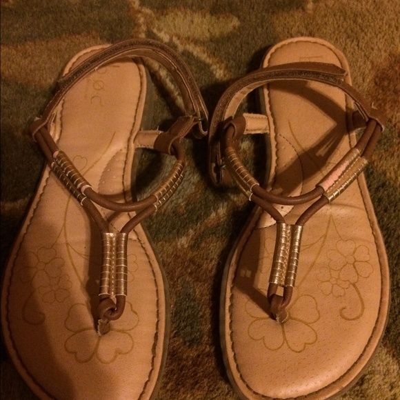 B.O.C. Gold and brown leather sandals. Gold and brown leather sandals ...