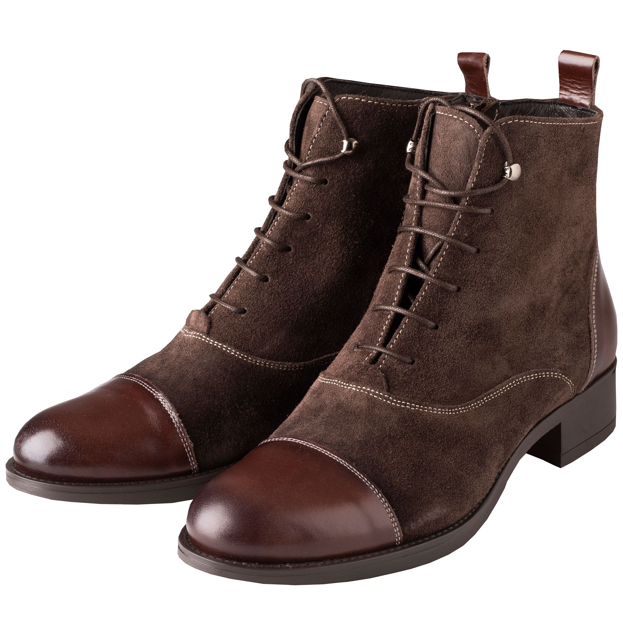 Brown Leather Lace Up Ankle Boots