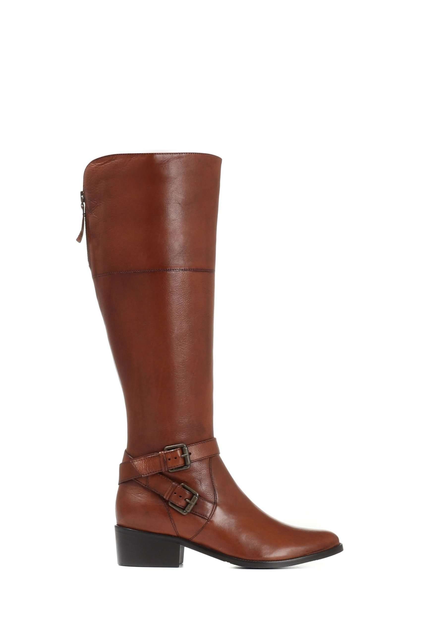 Buy Jones Bootmaker Brown Wide Fit Leather Ladies Knee ...