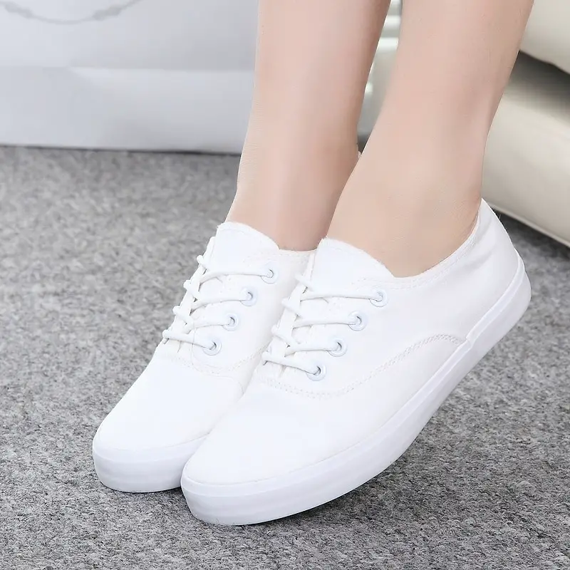 Canvas fashion sneakers women Classic New Korean Version of white shoes ...