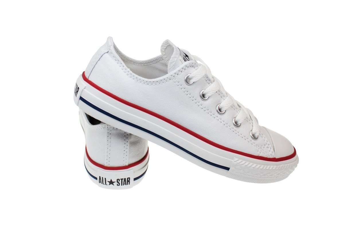 Converse Youth Junior Kids White Canvas Trainers Sneakers ...