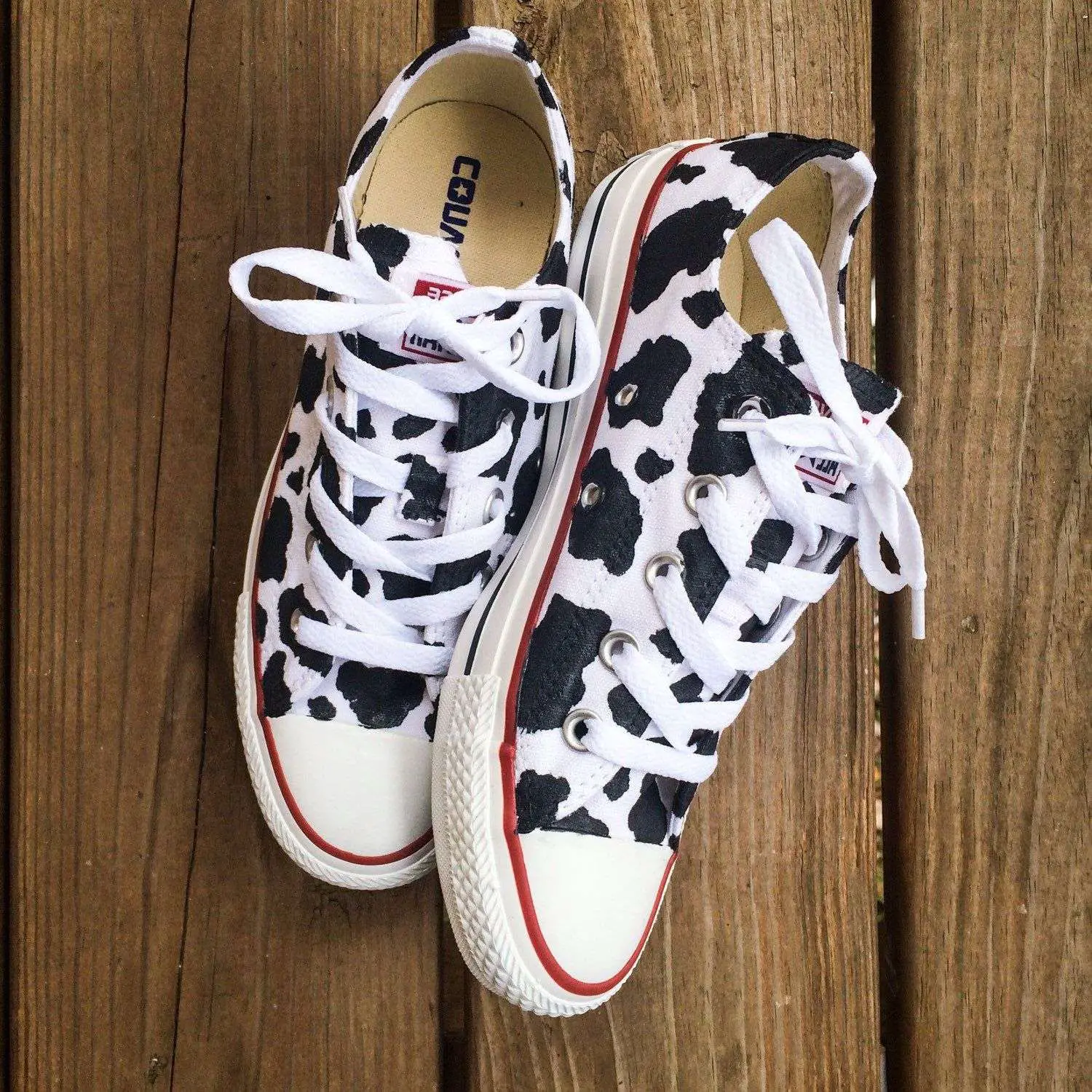 Cow Print Low Top Converse Custom Hand Painted Shoes ...