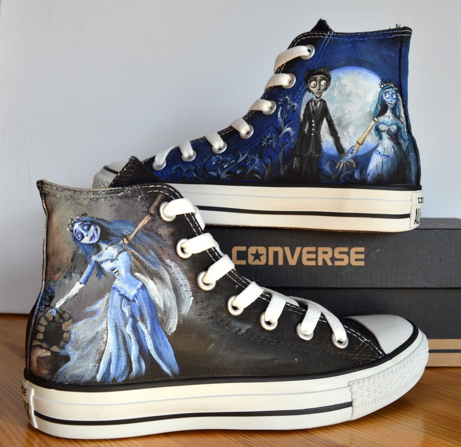 Custom Hand Painted Converse Shoes Corpse Bride in 2020