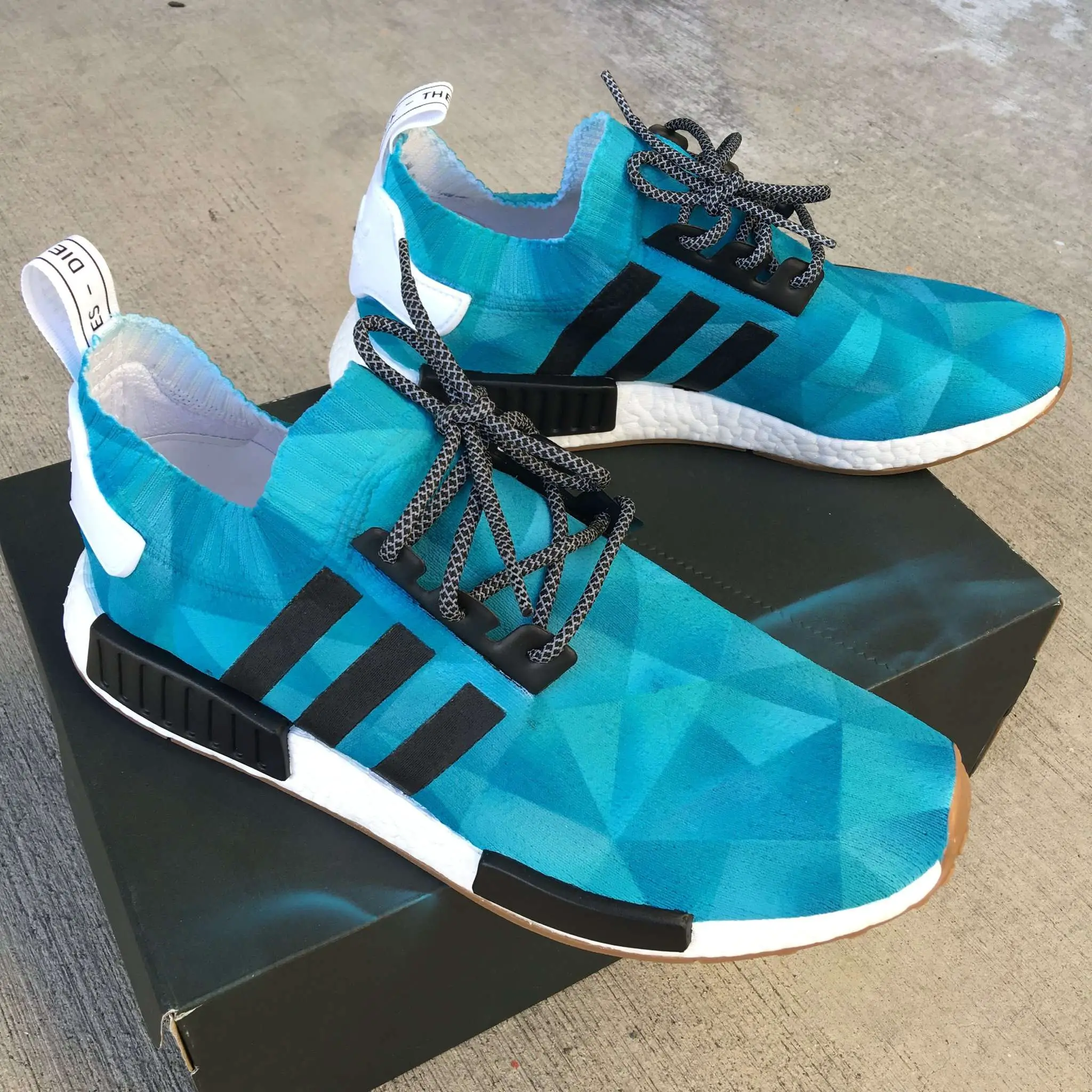 Custom Painted Monochromatic Adidas NMD Sneakers  B ...