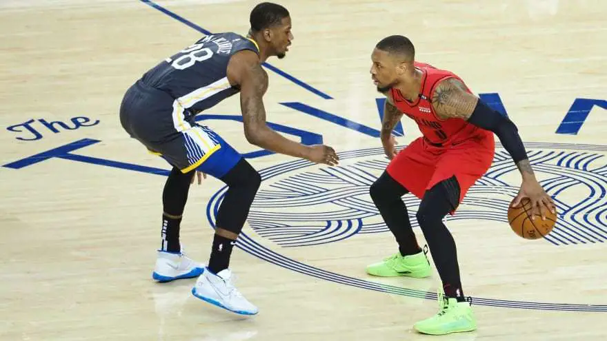 Damian Lillard wears bright green shoes in Game 2 of Western Conference ...