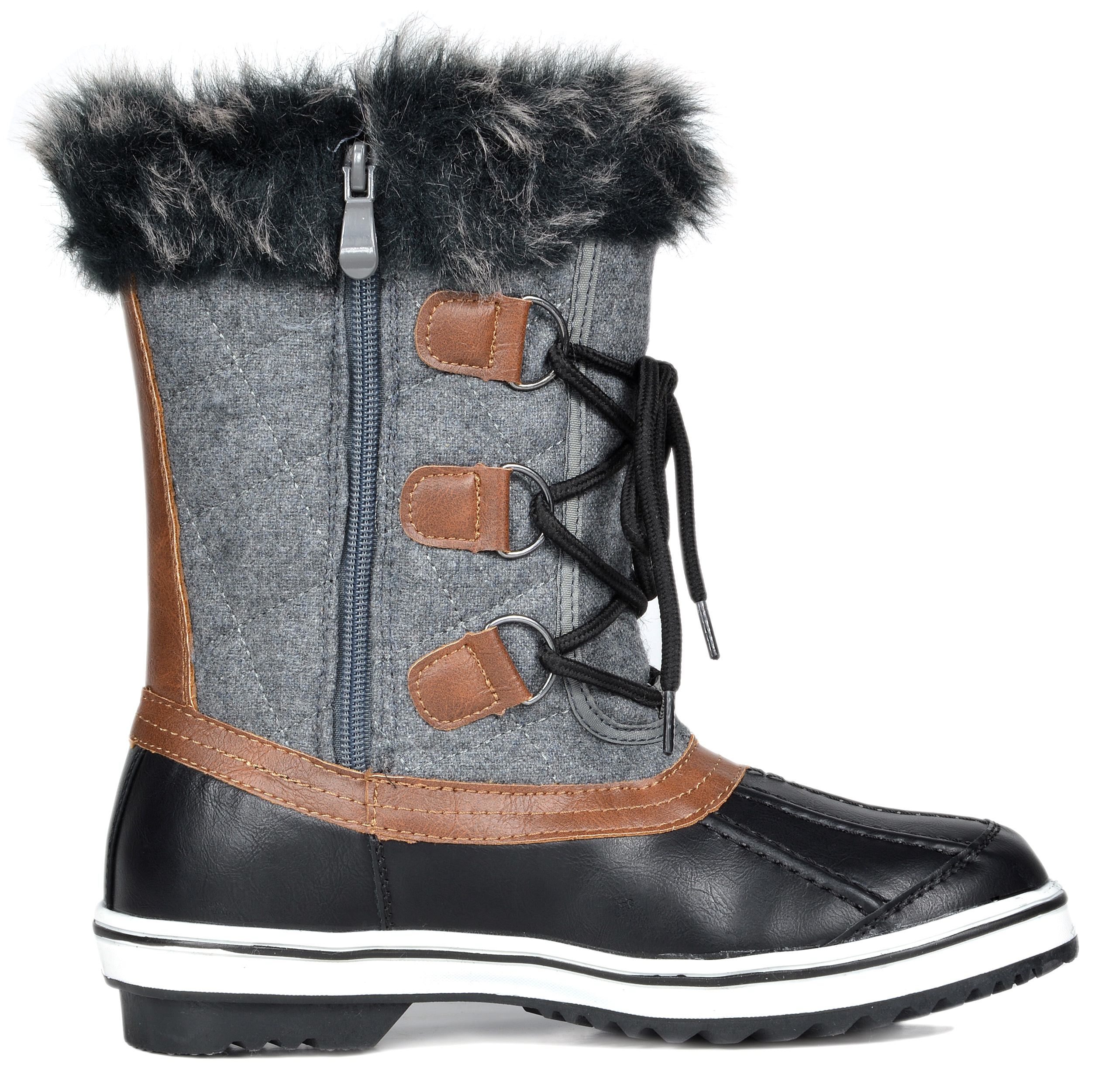 DREAM PAIRS Women Winter Insulated Waterproof Faux Fur Lined Mid Calf ...
