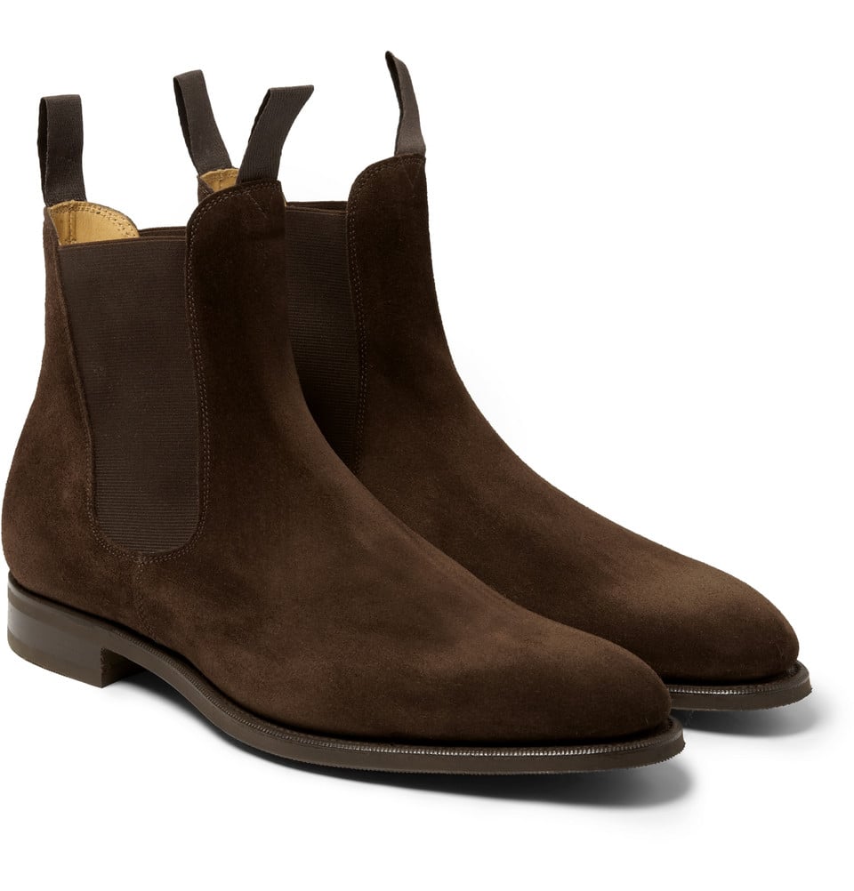 Edward Green Newmarket Suede Chelsea Boots in Brown for Men