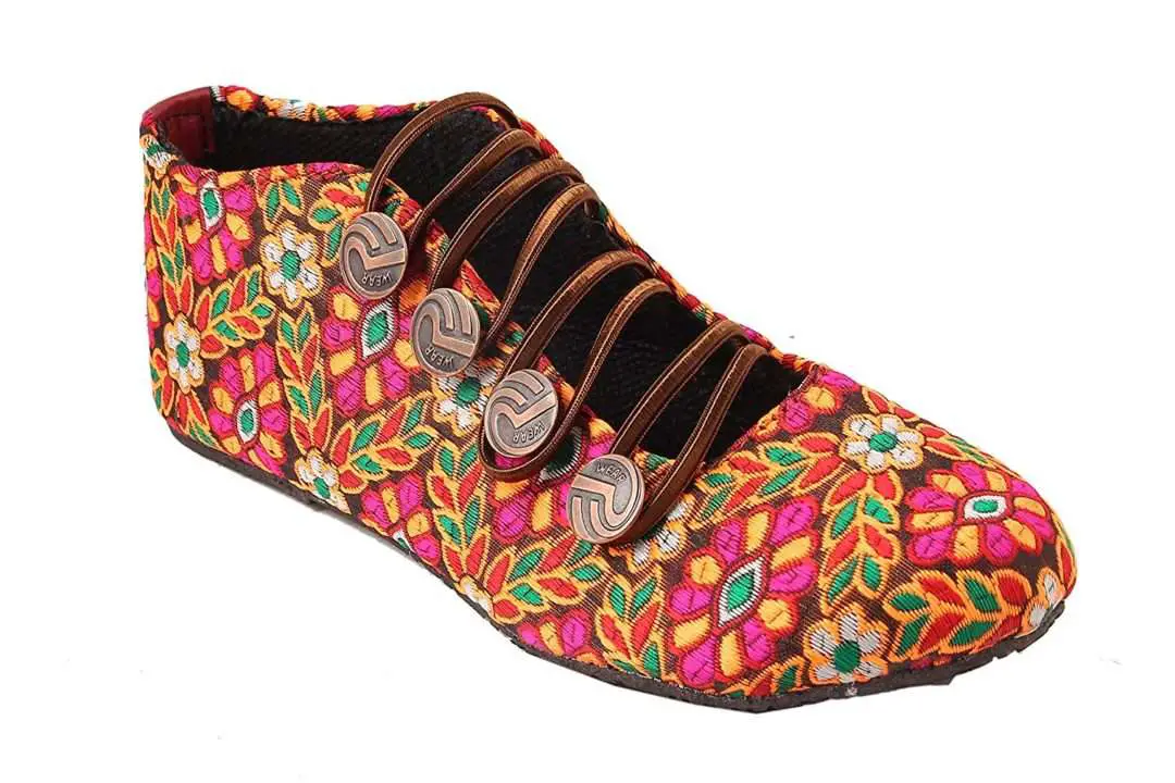 Ethnic Craft Designer Rajasthani Jaipuri Multi Color Shoes ...