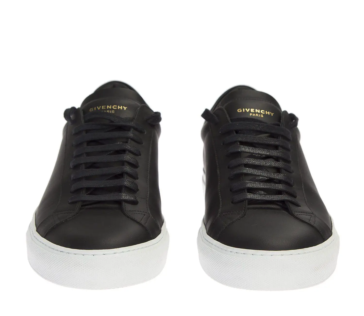 Givenchy Black Leather Sneakers With White Soles for Men