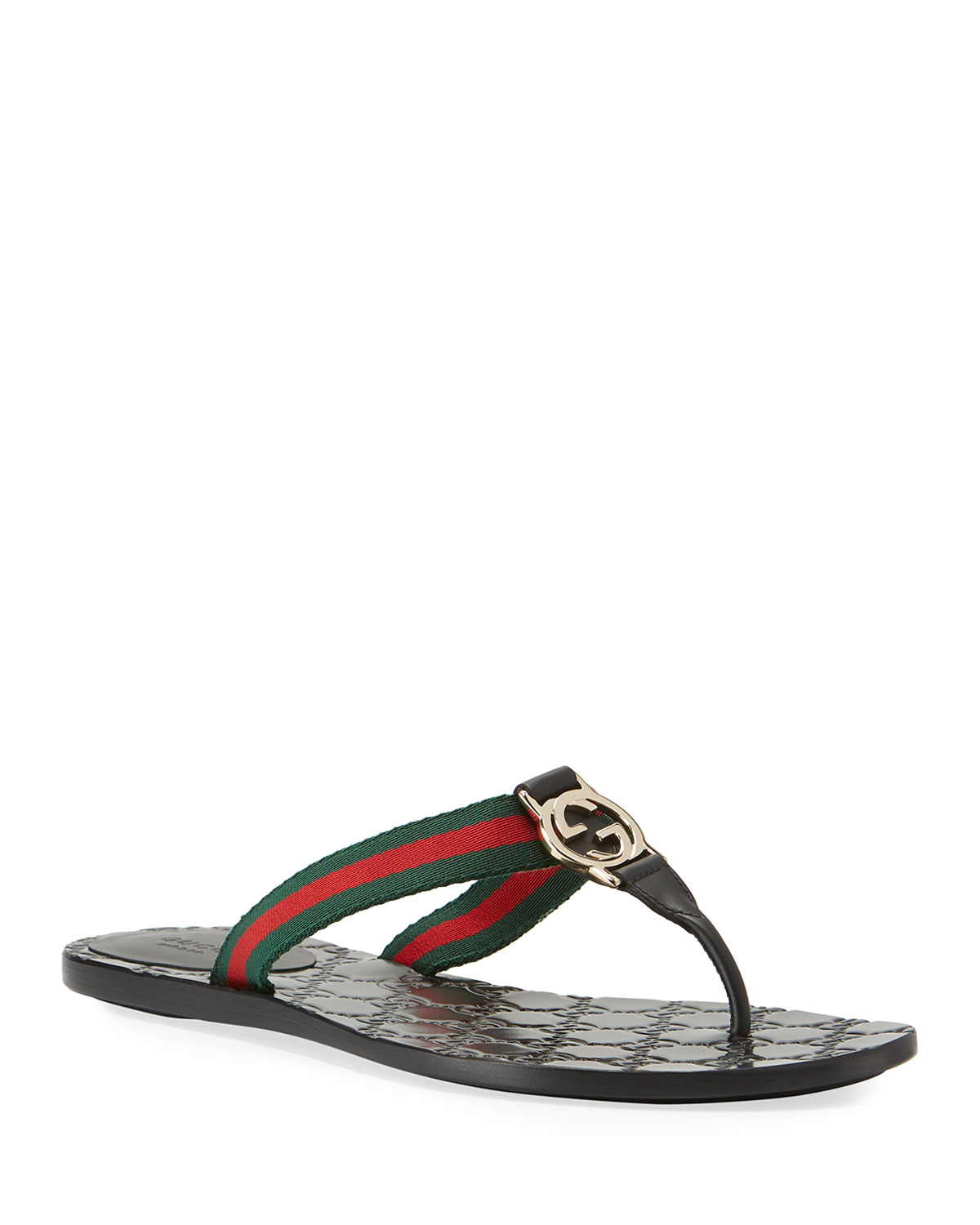 Gucci GG Web Thong Sandals
