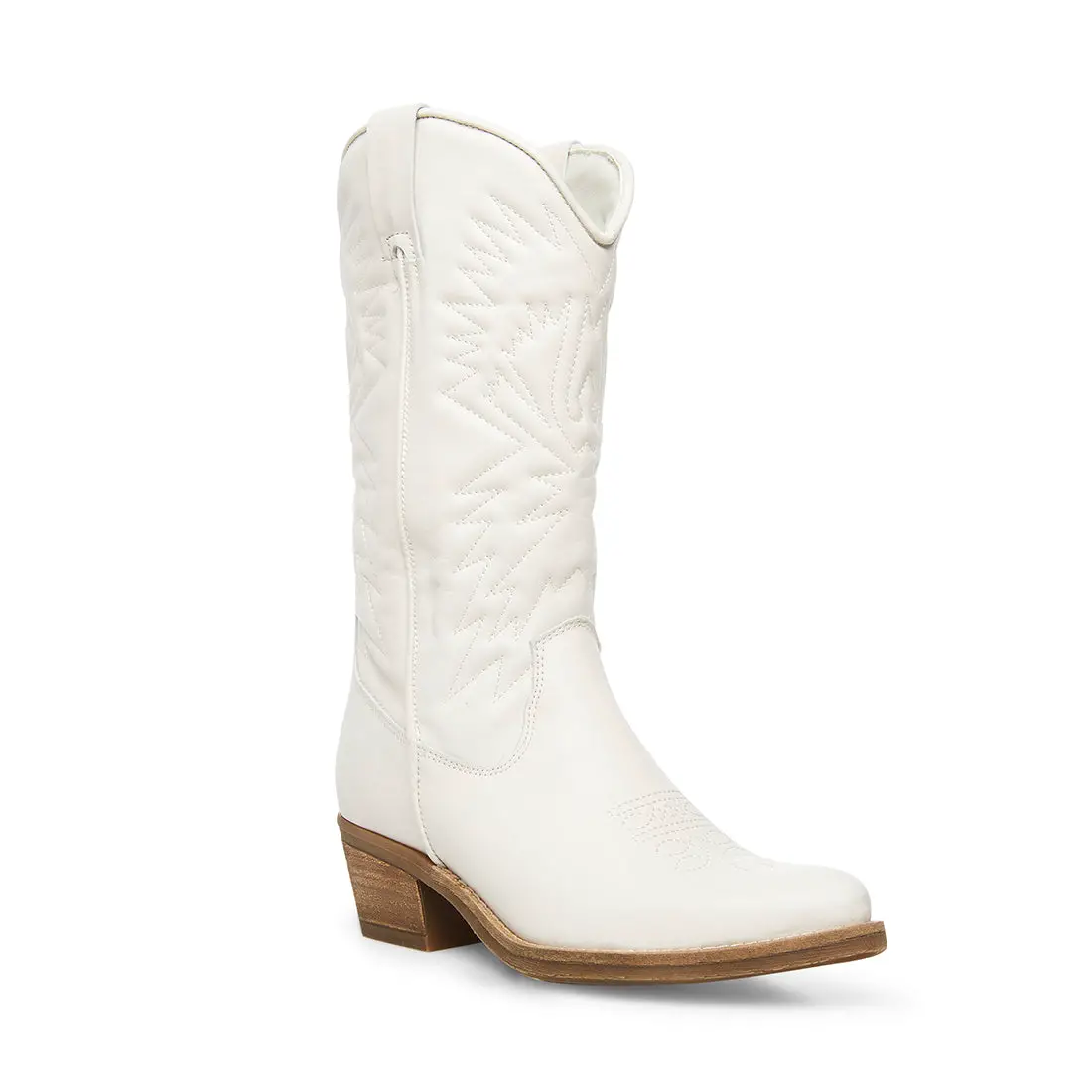 HAYWARD White Leather Western Boots