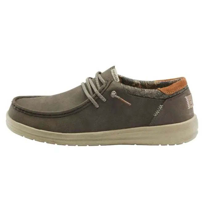 Hey Dude Shoes Paul Recycled Leather Chocolate