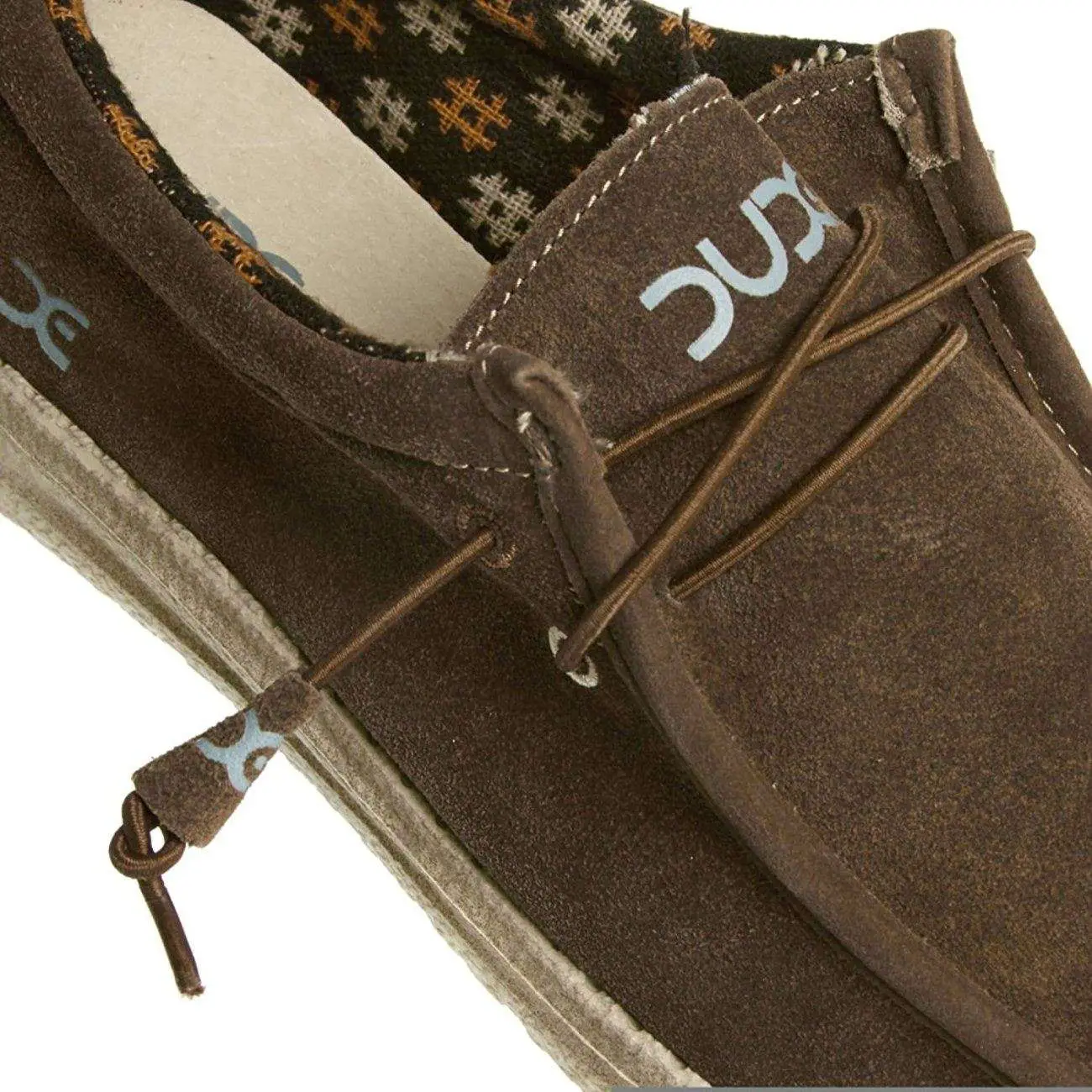 Hey Dude Wally Brown Suede Mens Lace Up Shoes