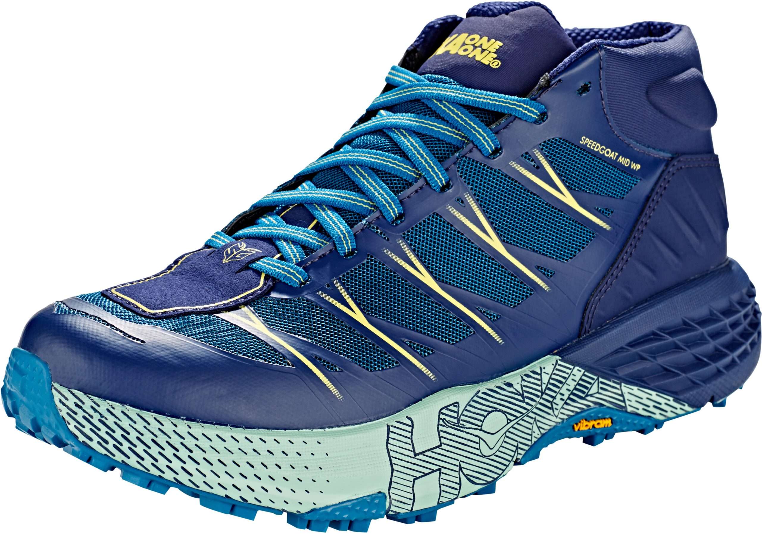 Hoka One One Speedgoat WP Mid Running Shoes Women seaport/medieval blue ...