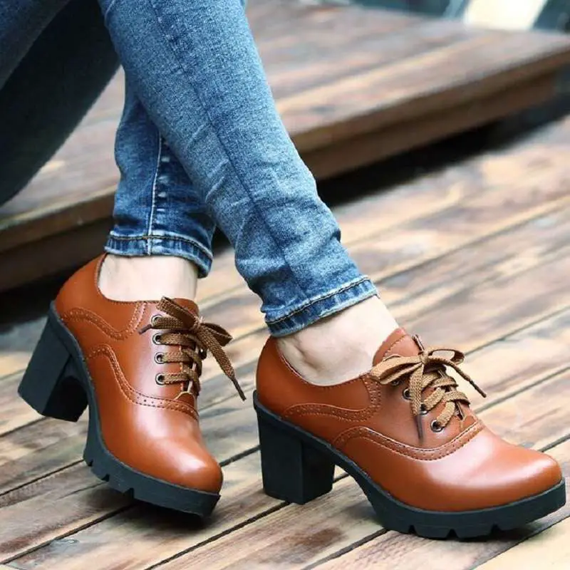 Hot Selling Vintage Lace Up Oxford Shoes For Women Fashion British ...