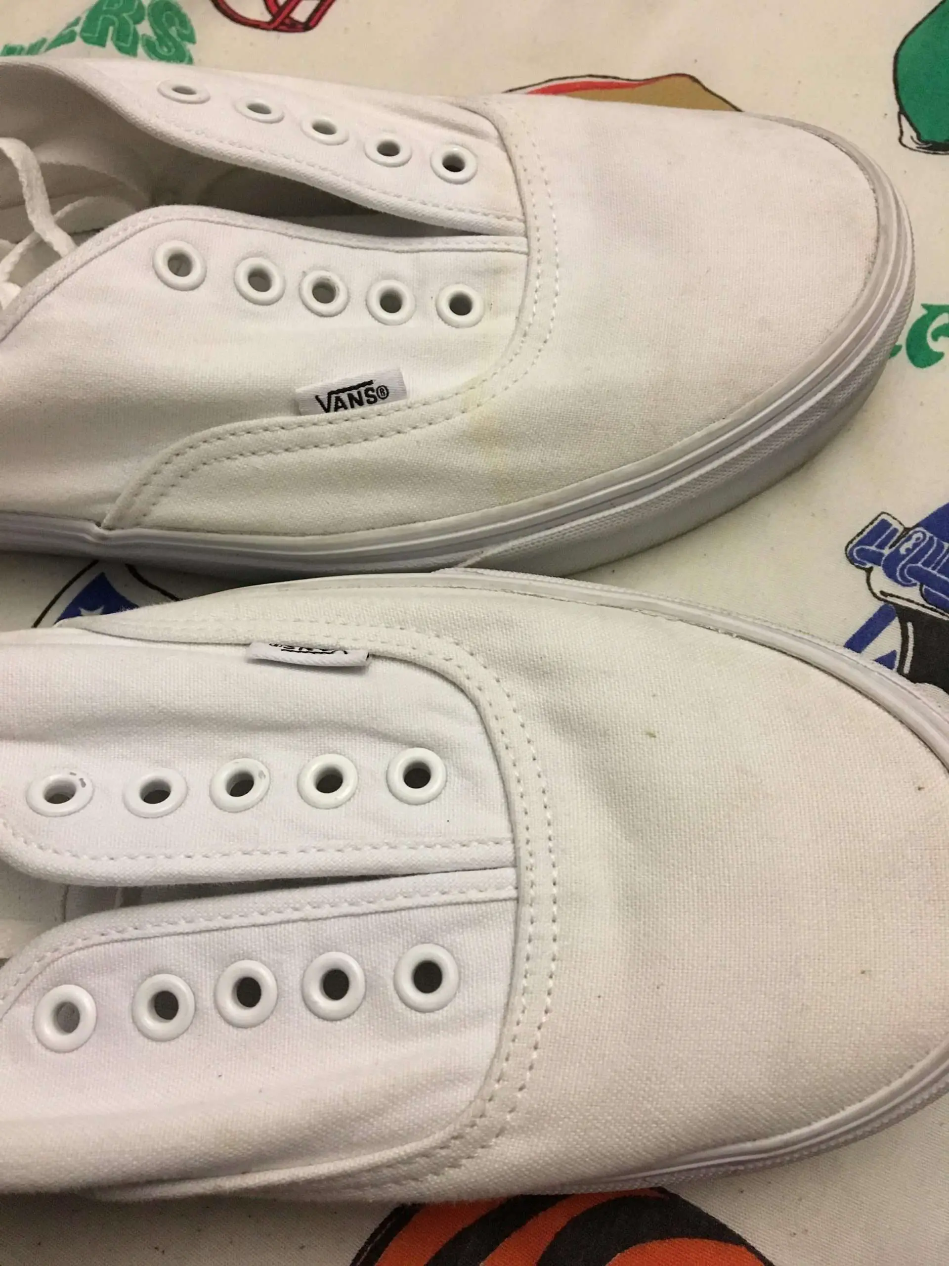 How do I get rid of these stains on my white Vans? I heard ...