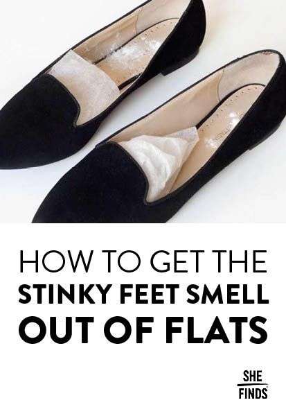How to get the stinky shoe smell out of flats