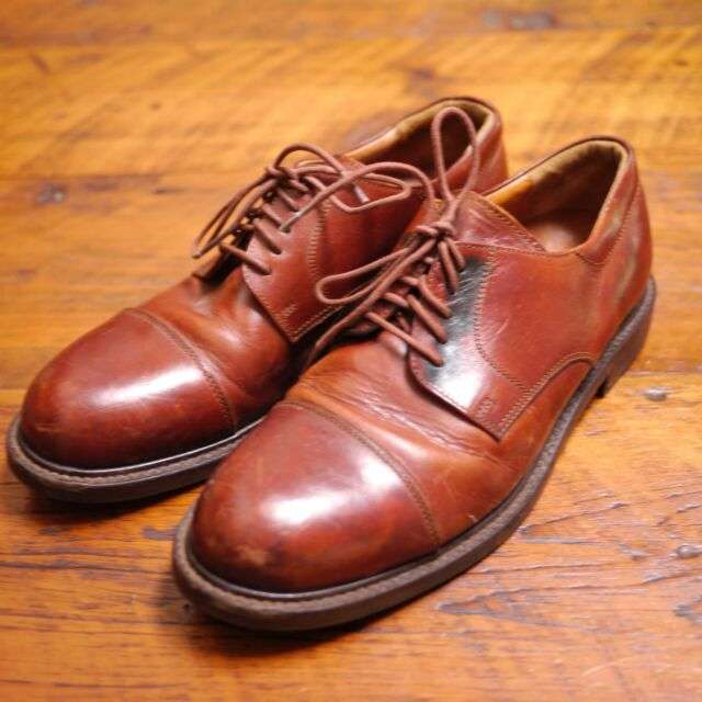 JOHNSTON &  MURPHY Made in Italy Brown Leather Cap Toe ...
