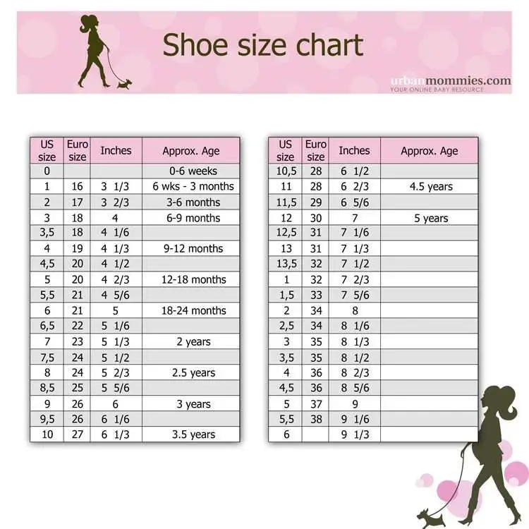 Kids Shoe Size Chart