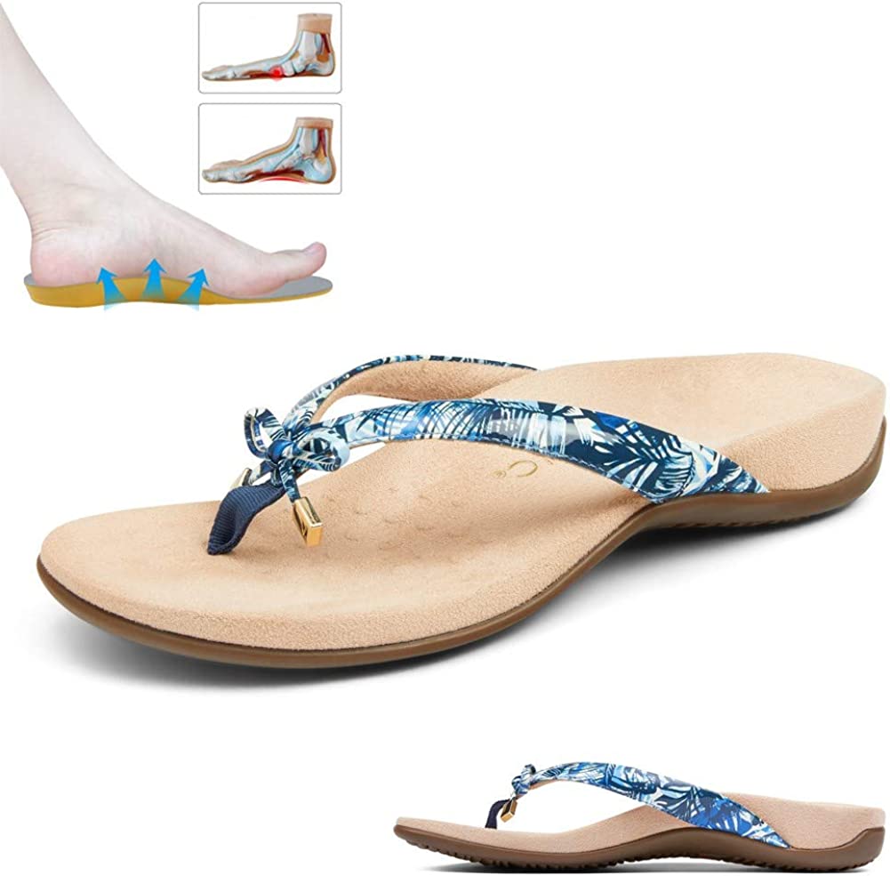 LWWOZL Orthotic Flip Flops for Women Plantar Fasciitis Sandals Arch ...