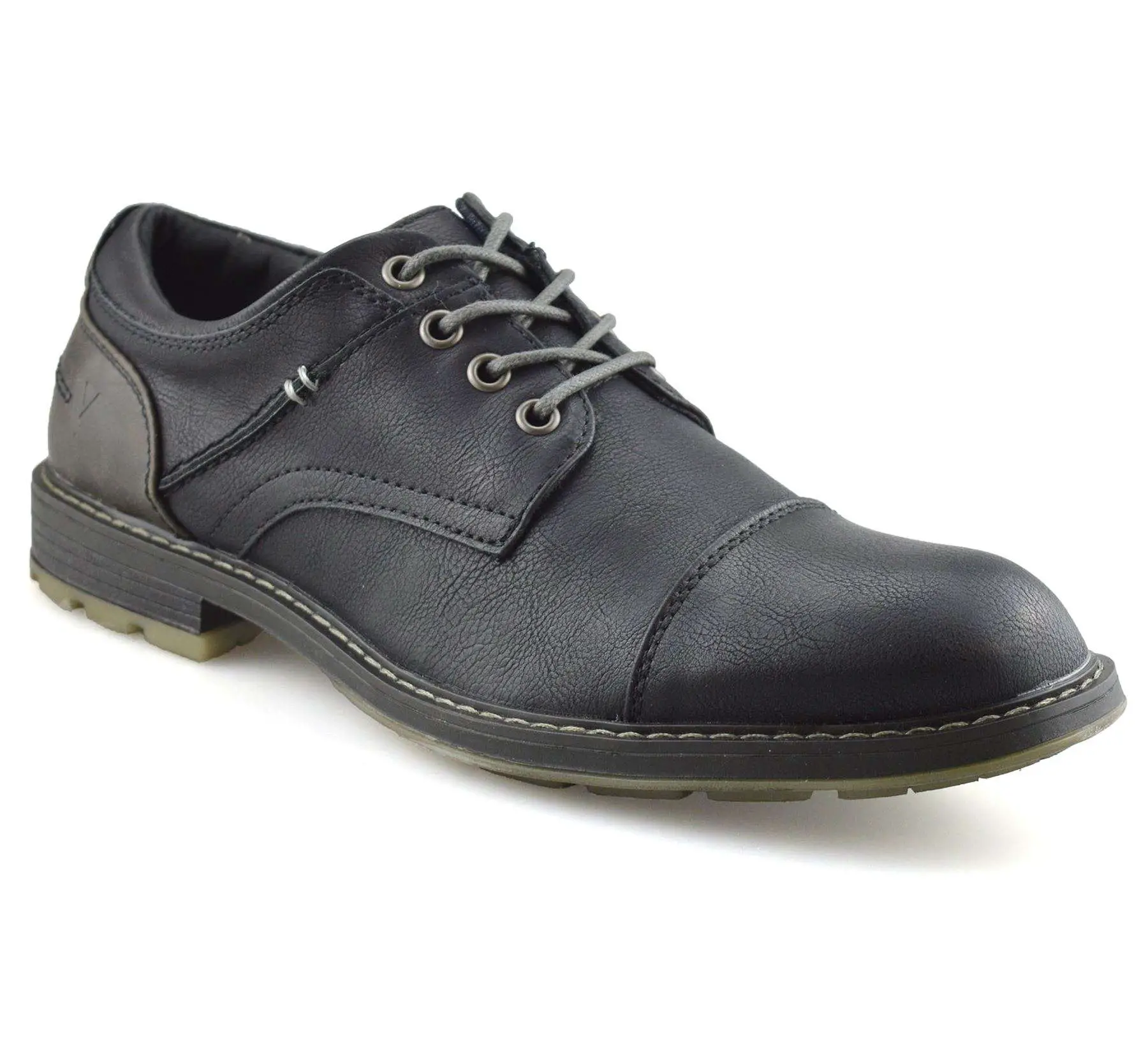 Mens Smart Casual Comfort Lace Up Work Office Formal Derby Toe Cap ...