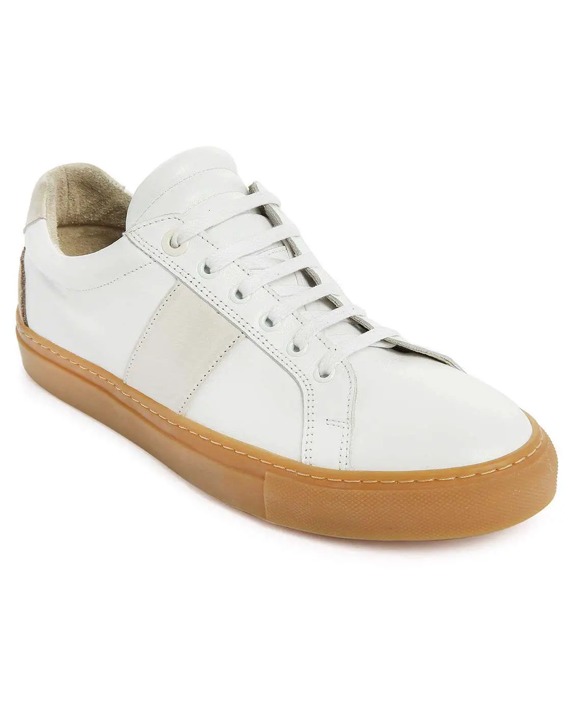 National standard Edition 4 White Leather Gum Sole Sneakers in White ...