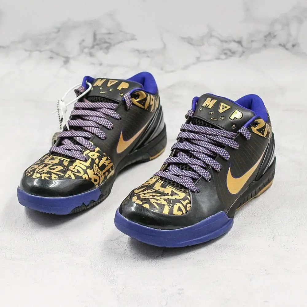 New Kobe Bryant 4 Basketball Shoes 354187 001 Gray Gold ...