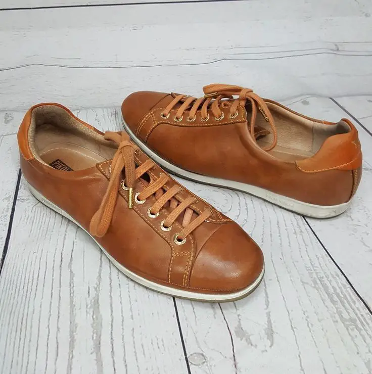 Pikolinos Granada Womens 38 US8 Brown Leather Lace Up Sneakers Tennis ...