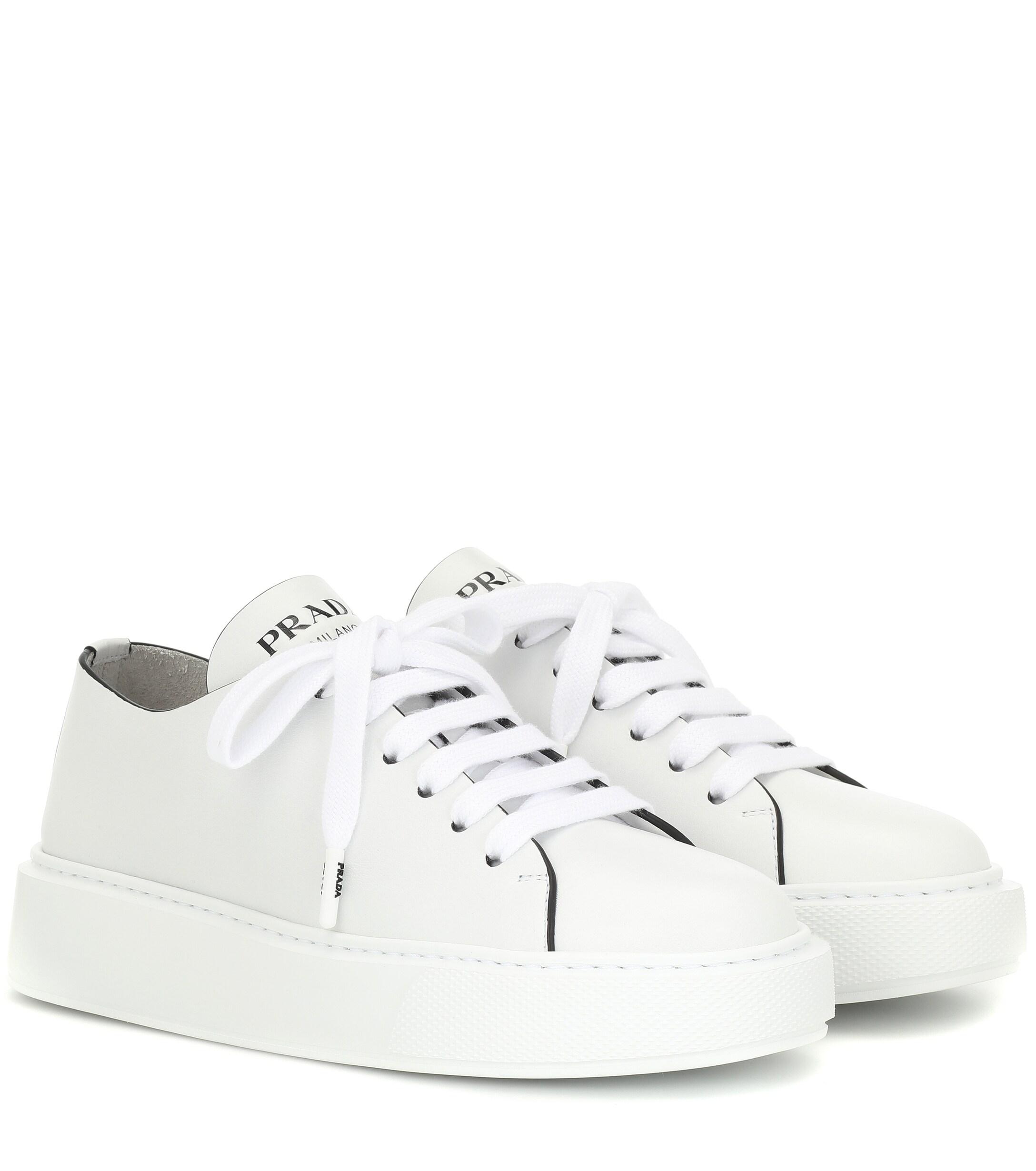 Prada Leather Sneakers in White