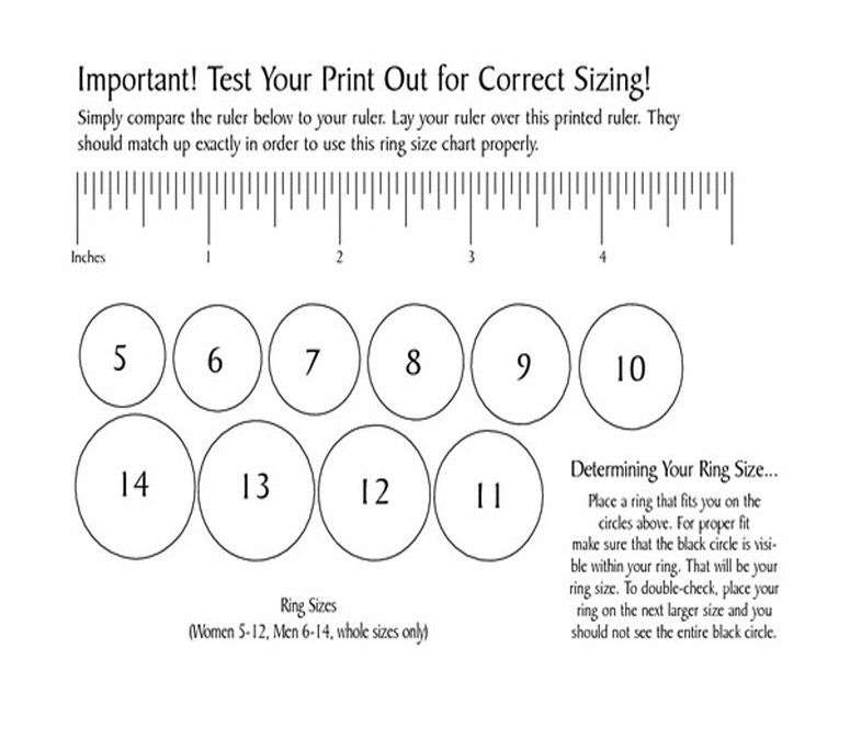 Ring Size Chart Printable With Ring Sizer