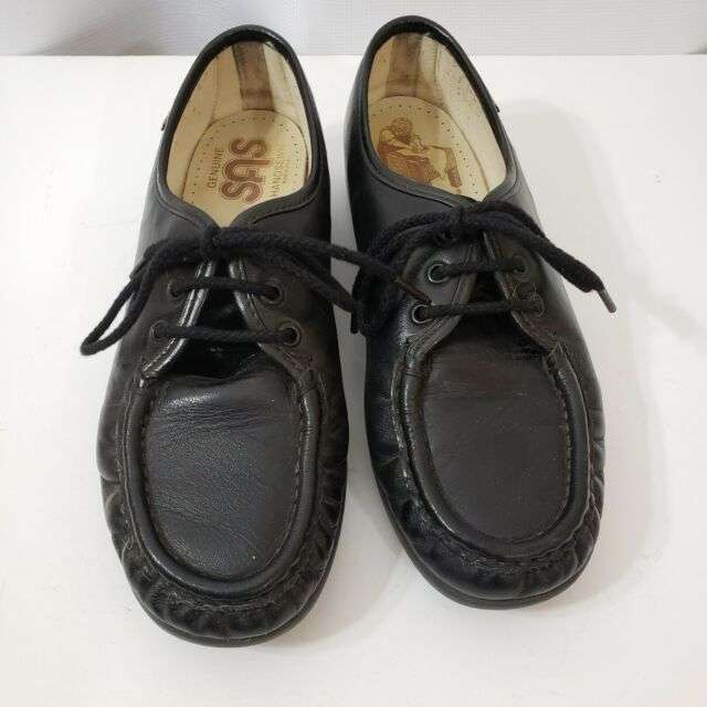 SAS Siesta Shoes Women Sz 7.5 Black Leather Handsewn Lace ...