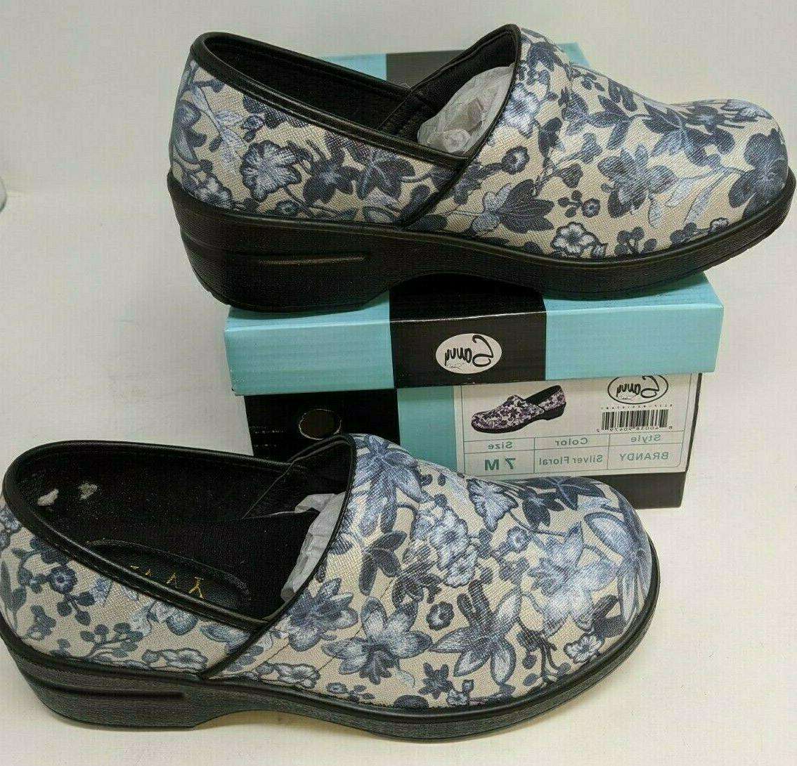 Savvy Nursing Shoes, Womens, Brandy Color: Silver Floral