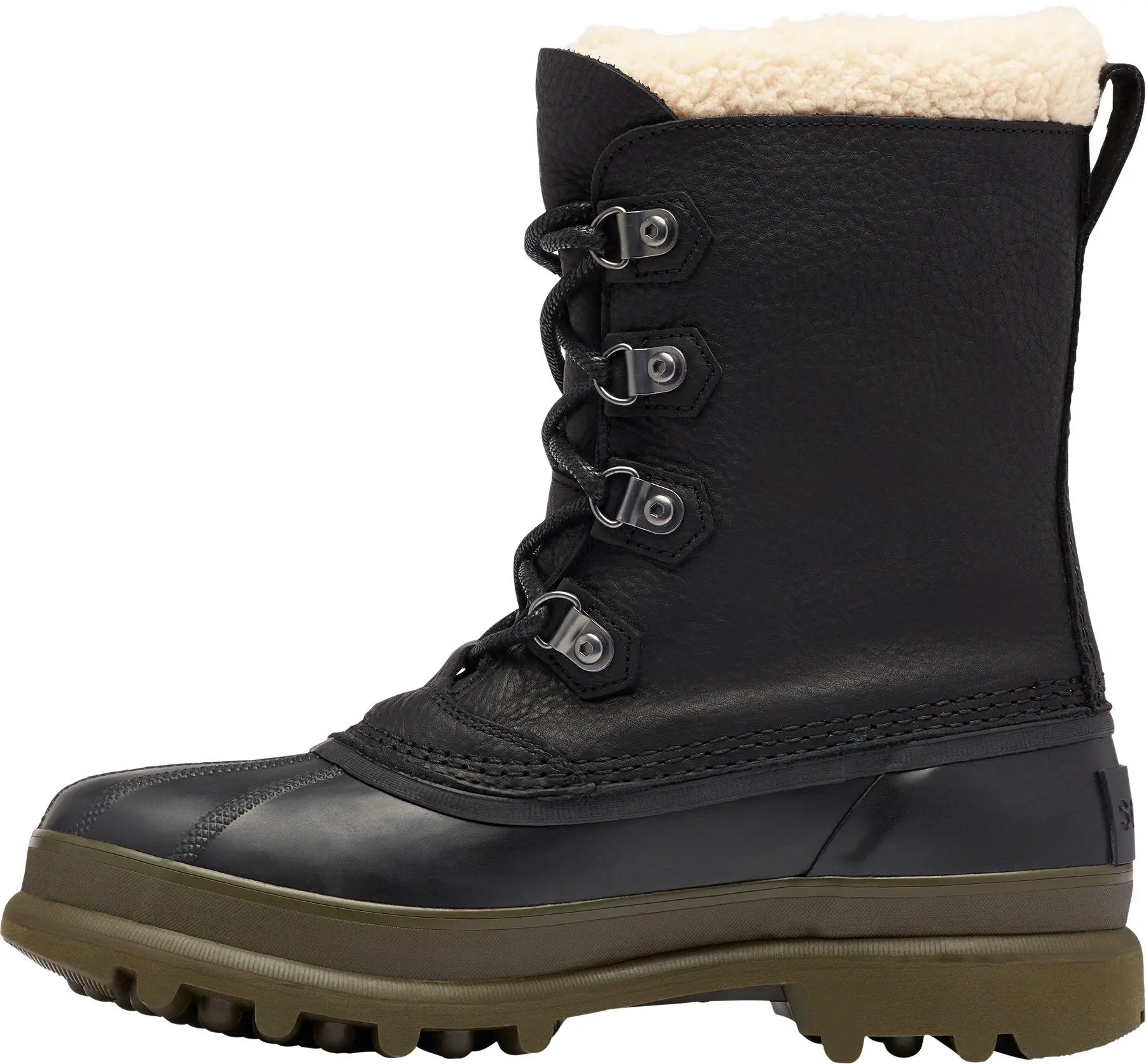 Sorel Leather Caribou Stack Waterproof Winter Boots in Black for Men