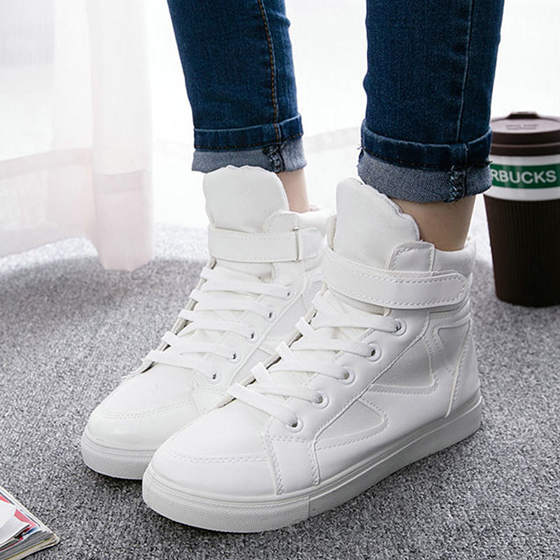 Summer Autumn Women Canvas Casual Shoes Breathable High Top White Shoes ...
