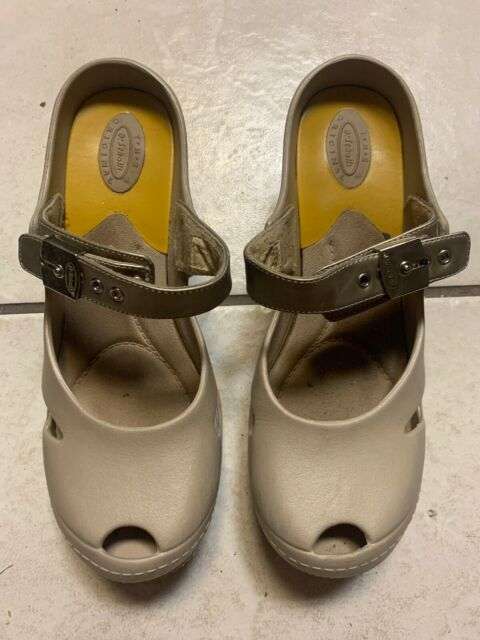 The Original Dr Scholls Tan Feel Crazy Good Clogs Platform Sandals Size ...
