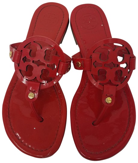 Tory Burch Red Patent Leather Miller Sandals Regular (M, B) Listed By ...