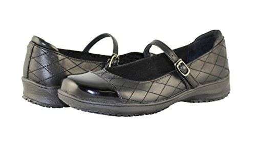 Townforst Womens Slip Resistant Black Leather Non Slip Waitress Shoes ...