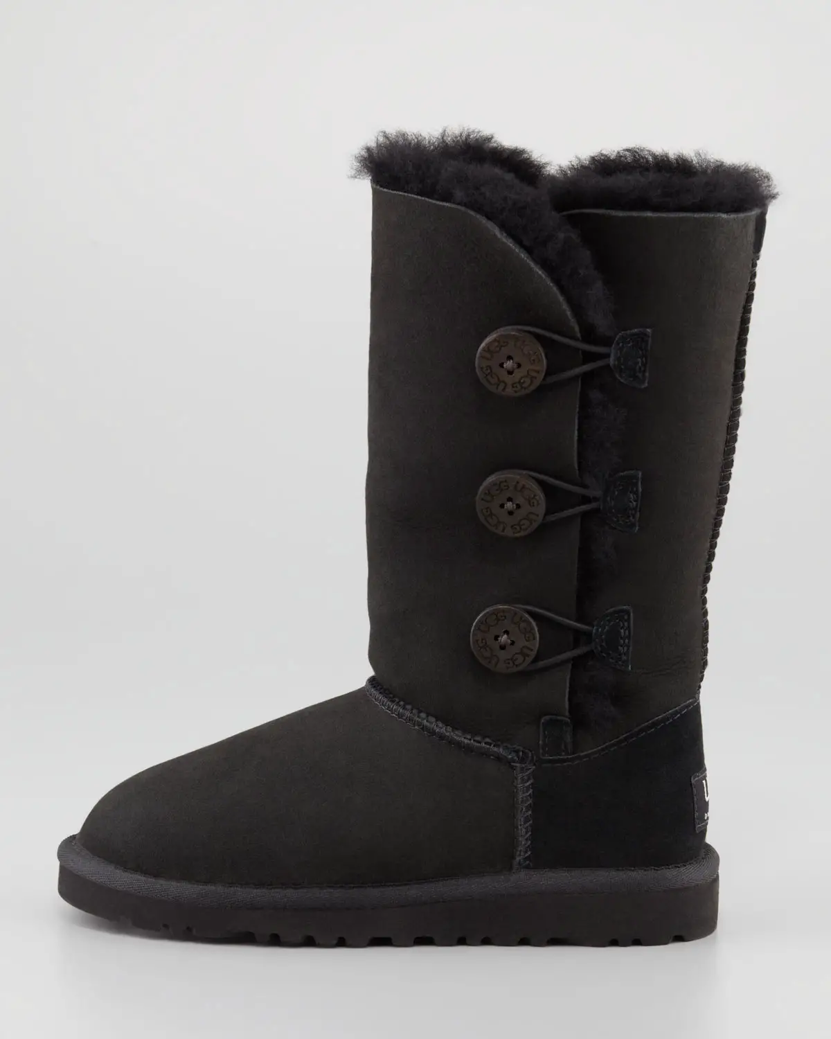 Ugg Bailey Button Tall Boot Black Youth in Black