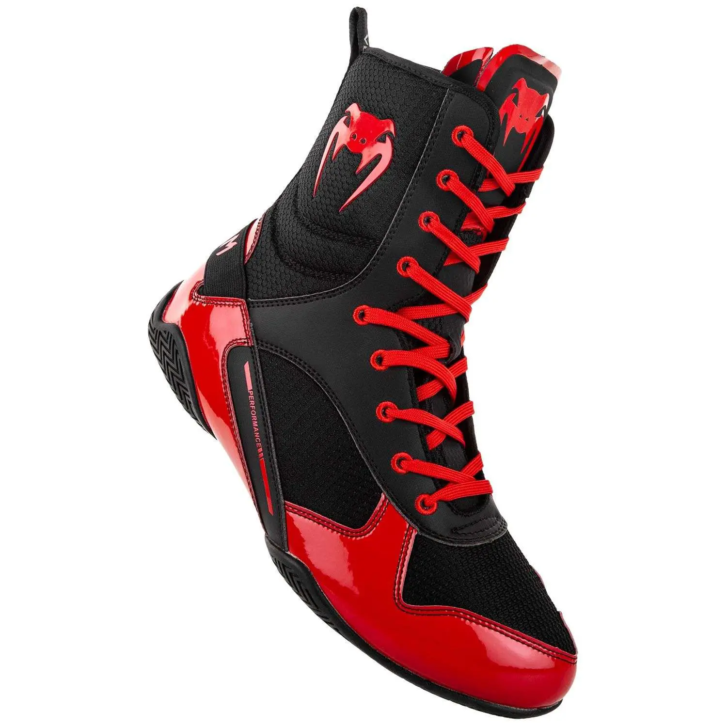 Venum Elite Boxing Shoes Boots Black Red