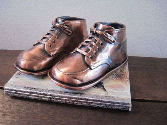 Vintage Bronze Baby Shoes