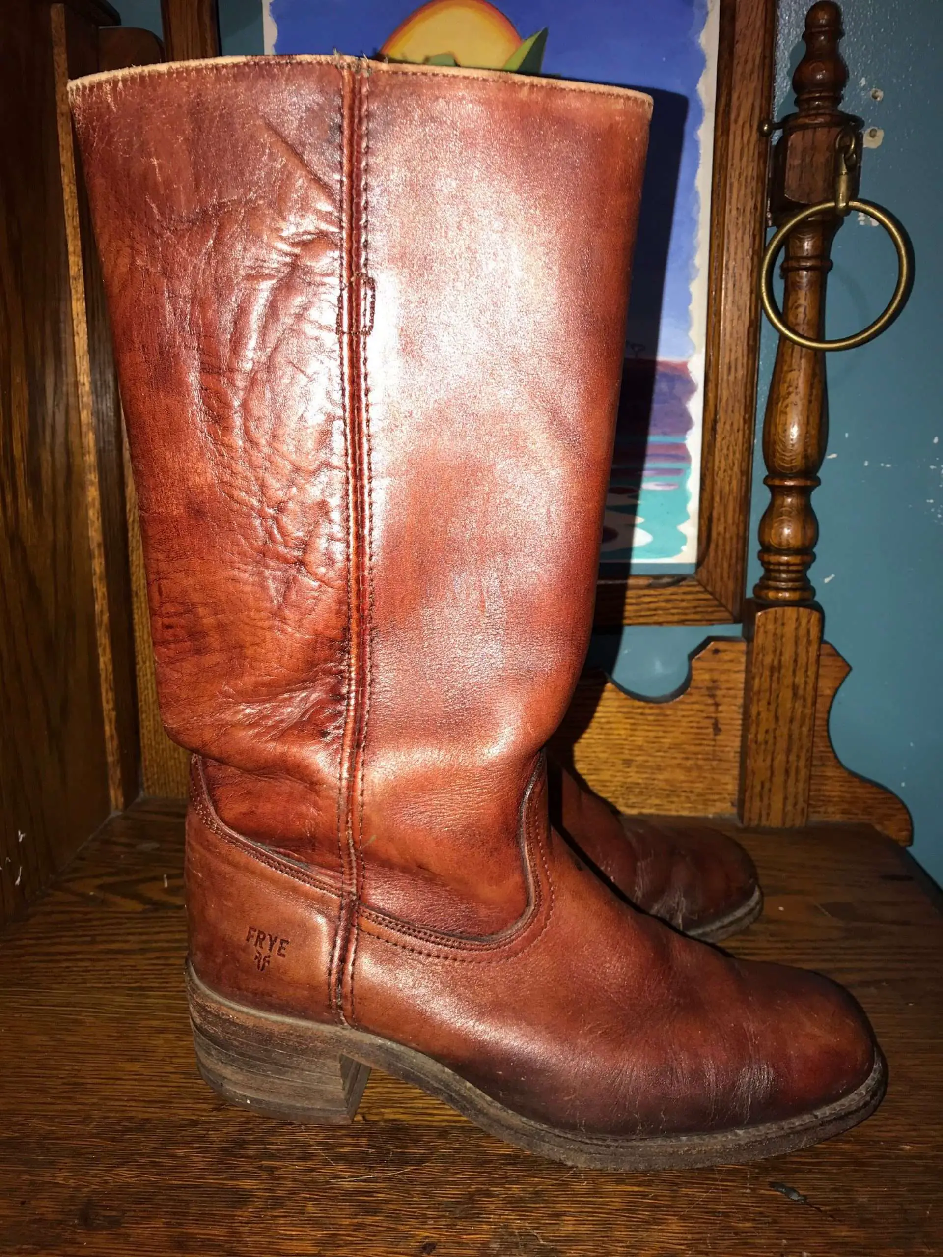 Vintage Leather Frye Boots. 1980s Frye Boots. Frye Brown Cowboy Boots ...