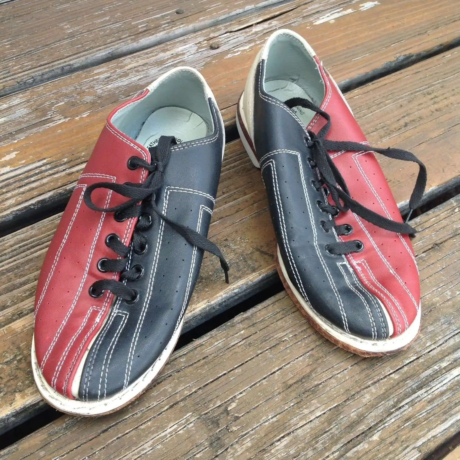 Vintage Linds Bowling Shoes Sz Womens 7 Mens 6 Red White ...