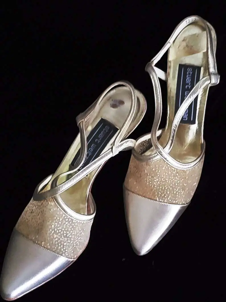Vintage Stuart Weitzman Shoes/Vintage Gold Dress Shoes ...